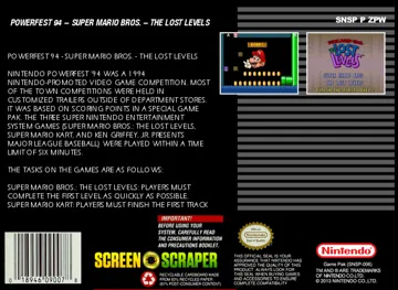 PowerFest 94 - Super Mario Bros. - The Lost Levels (USA) box cover back